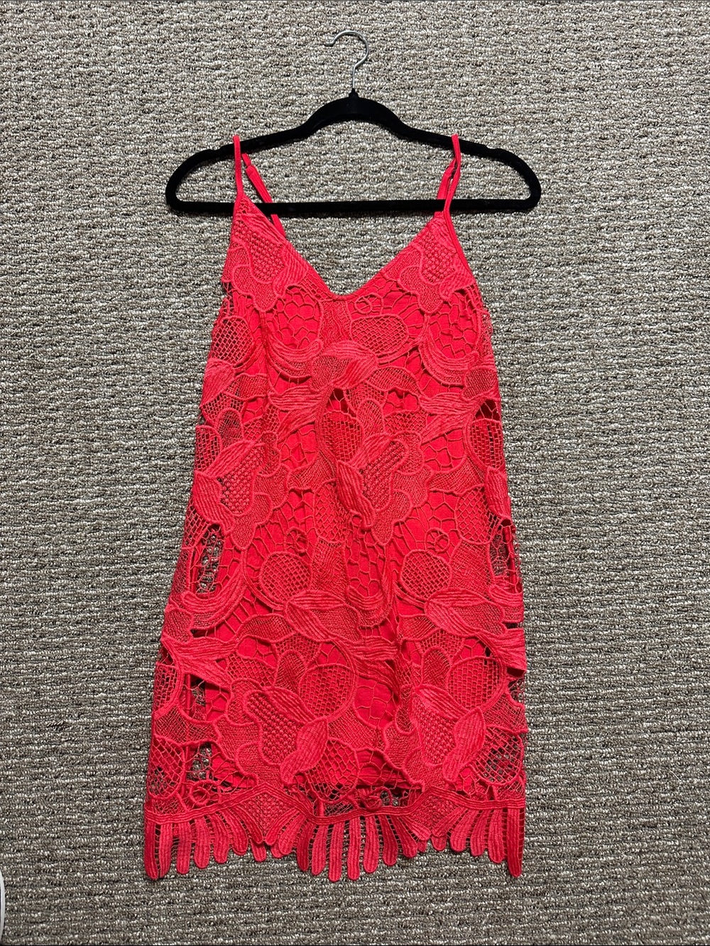 Express Hot Pink Crochet Lace Mini Dress
